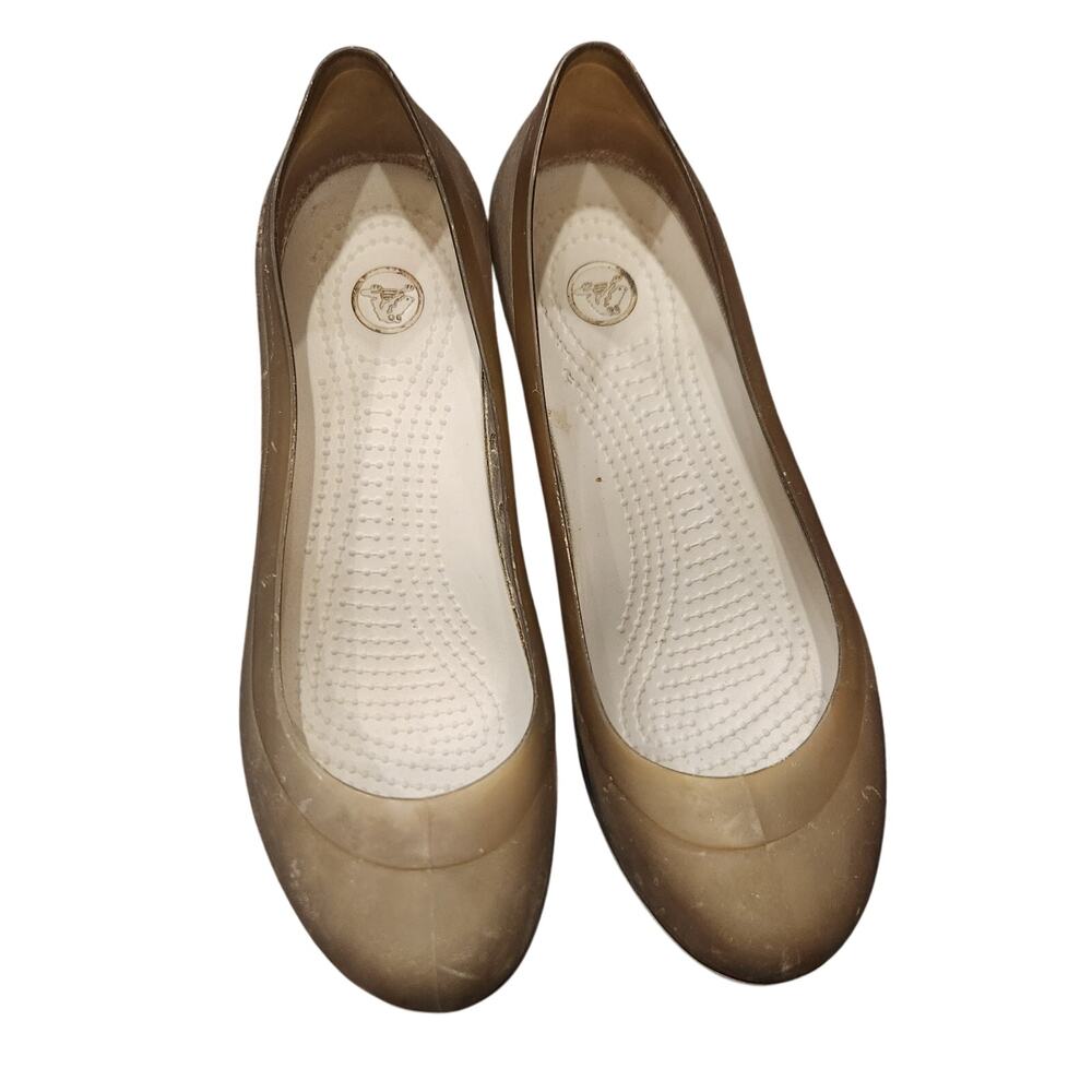 NWOB Crocs Carlisa Mini‎ Wedge In Olive Green Sz 7